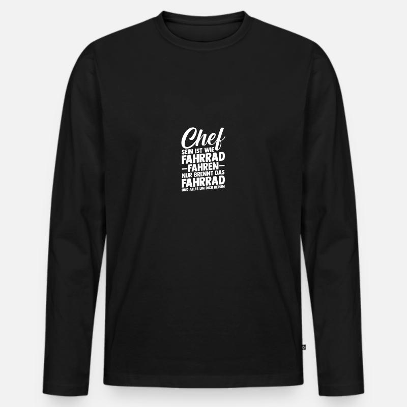 Teamleiter Chef Abschied - Männer Premium Bio Langarmshirt - Schwarz