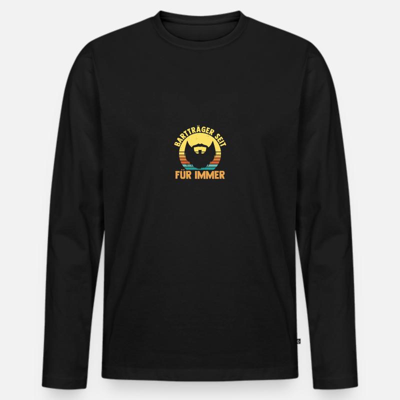Bärtig Bartträger Bart - Männer Premium Bio Langarmshirt - Schwarz