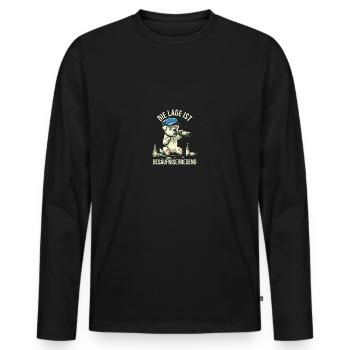 The location is drunk beer dog - Men's Premium Organic Long Sleeve Shirt - black - Front - Nico (187cm)