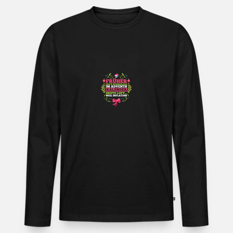 Weihnachtsmann Inflation Weihnachten - Männer Premium Bio Langarmshirt - Schwarz