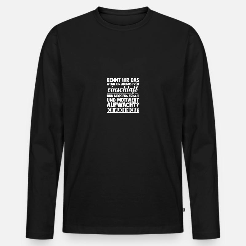 Faulenzer Langschläfer Motivation - Männer Premium Bio Langarmshirt - Schwarz
