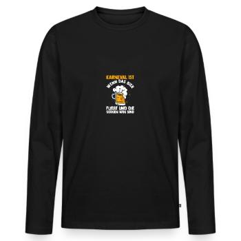 Karnevalskostüm Fasching Karneval - Männer Premium Bio Langarmshirt - Schwarz - Vorne - Nico (187cm)