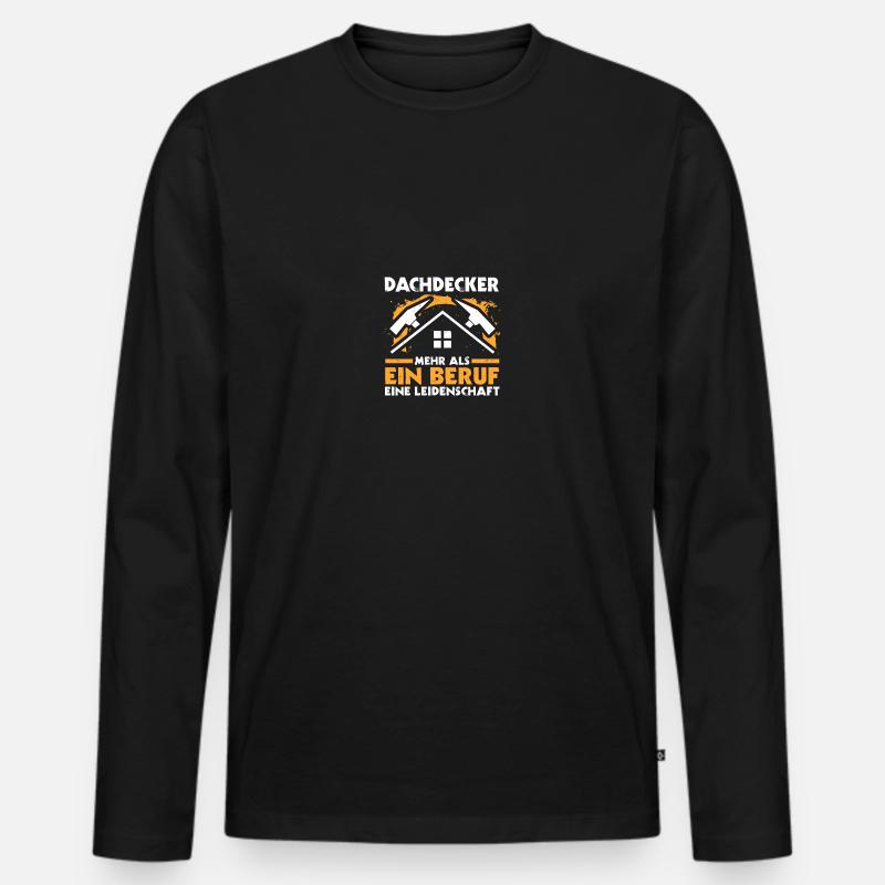 Dachdeckermeister Dachdecker - Männer Premium Bio Langarmshirt - Schwarz