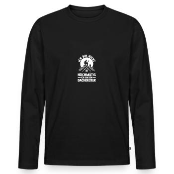 Maître Couvreur Couvreur - T-shirt manches longues Premium bio Homme - noir - Devant - Nico (187cm)