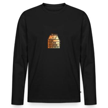 Maître Couvreur Couvreur - T-shirt manches longues Premium bio Homme - noir - Devant - Nico (187cm)