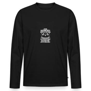 Maître Couvreur Couvreur - T-shirt manches longues Premium bio Homme - noir - Devant - Nico (187cm)