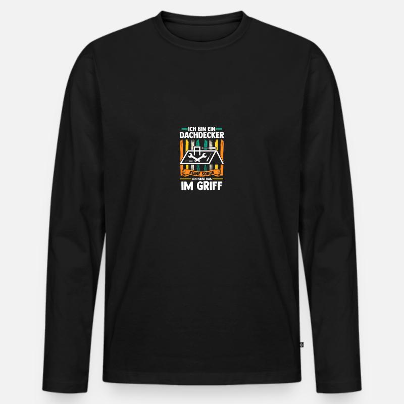 Dachdeckermeister Dachdecker - Männer Premium Bio Langarmshirt - Schwarz