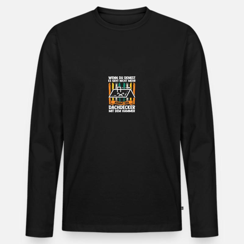 Dachdeckermeister Dachdecker - Männer Premium Bio Langarmshirt - Schwarz