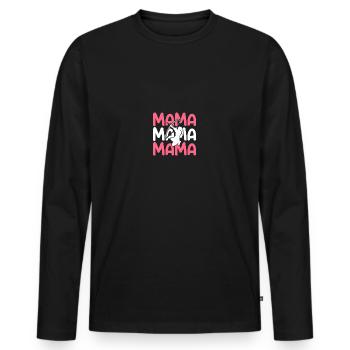 Bogenschütze Mama Mutter Bogenschießen - Männer Premium Bio Langarmshirt - Schwarz - Vorne - Nico (187cm)
