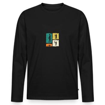 Bogenschießen - Männer Premium Bio Langarmshirt - Schwarz - Vorne - Nico (187cm)