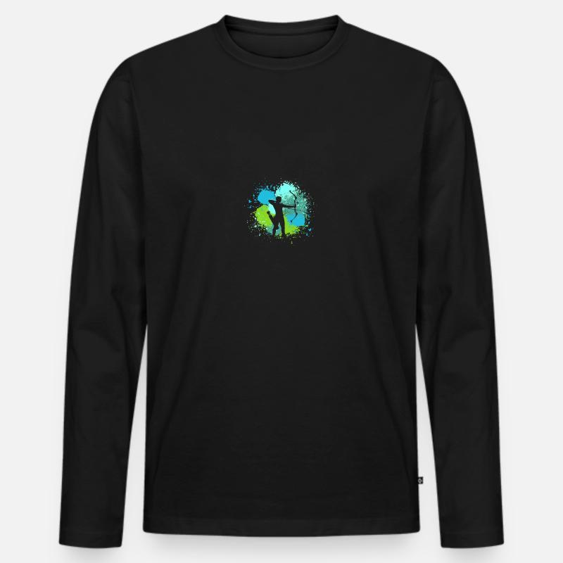 Bogenschütze Bogenschießen - Männer Premium Bio Langarmshirt - Schwarz