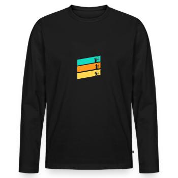 Archer Tir à l’arc - T-shirt manches longues Premium bio Homme - noir - Devant - Nico (187cm)