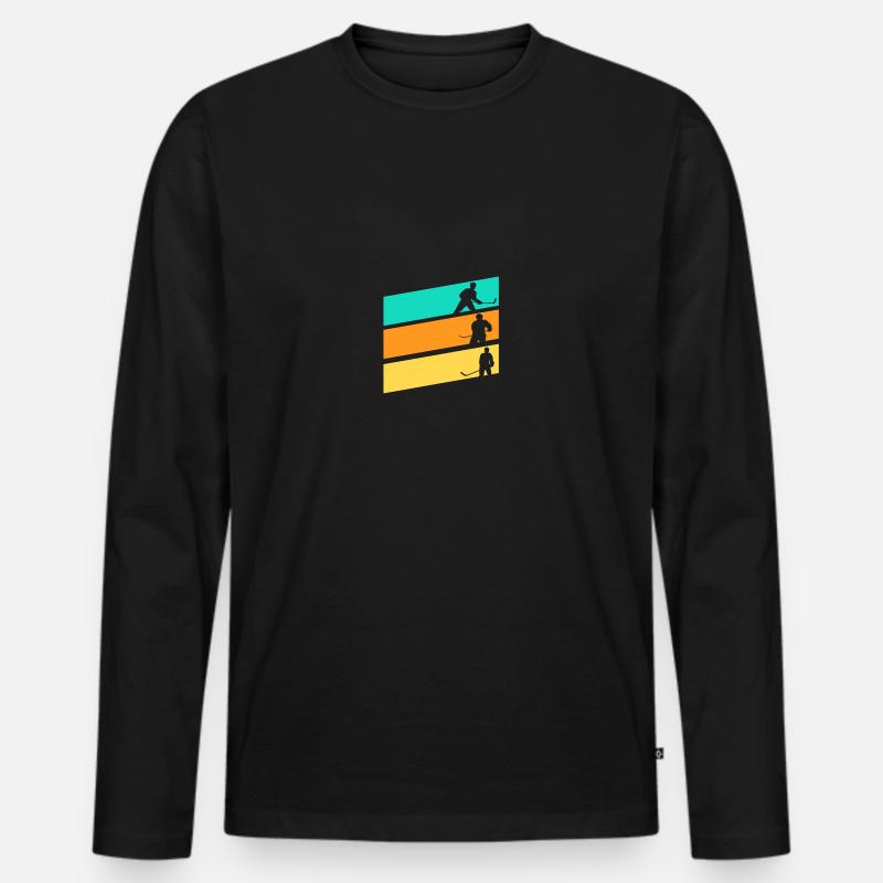 Eishockeyspieler Eishockey - Männer Premium Bio Langarmshirt - Schwarz
