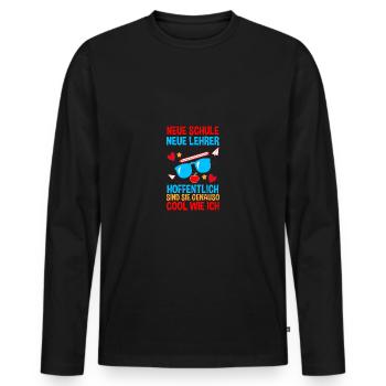 Kindergarten graduates school start school child enrollment - Men's Premium Organic Long Sleeve Shirt - black - Front - Nico (187cm)