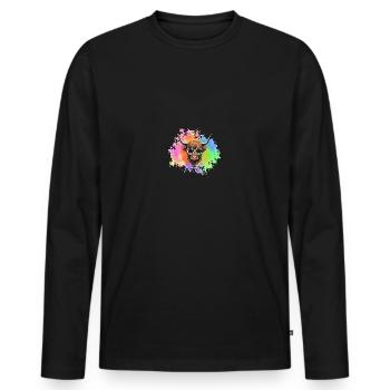 Cow Cattle Highland Cattle - Men's Premium Organic Long Sleeve Shirt - black - Front - Nico (187cm)