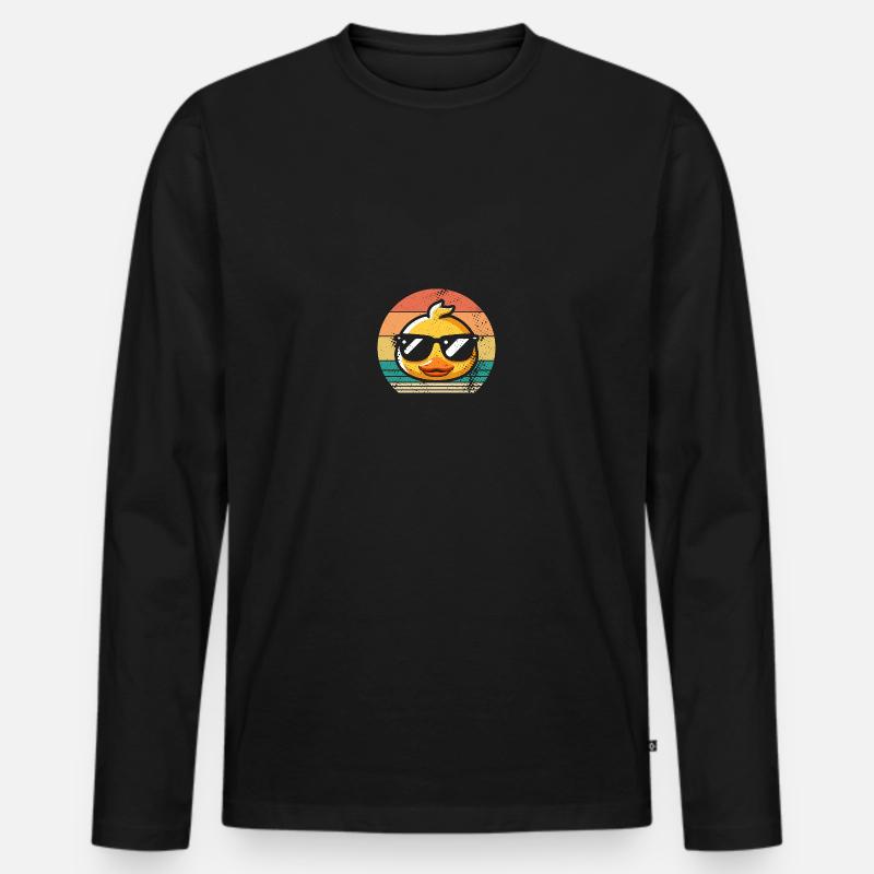 Enten - Männer Premium Bio Langarmshirt - Schwarz