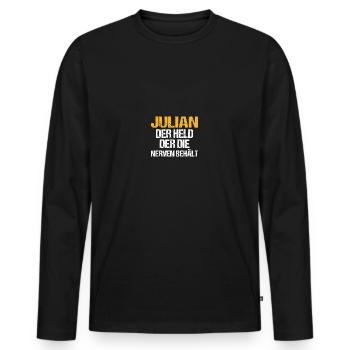 Bière Les amateurs de bière Booze célèbrent Julian - T-shirt manches longues Premium bio Homme - noir - Devant - Nico (187cm)