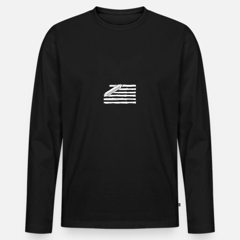 Harmonika Mundharmonika - Männer Premium Bio Langarmshirt - Schwarz
