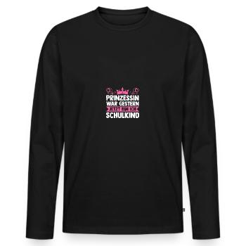 Kindergarten Graduate Princess School Enrollment Schoolchild - Men's Premium Organic Long Sleeve Shirt - black - Front - Nico (187cm)
