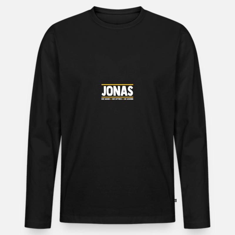 Jonas - Männer Premium Bio Langarmshirt - Schwarz
