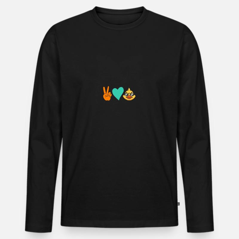 Enten - Männer Premium Bio Langarmshirt - Schwarz