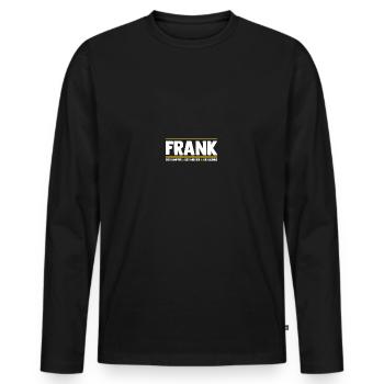 Frank - Men's Premium Organic Long Sleeve Shirt - black - Front - Nico (187cm)
