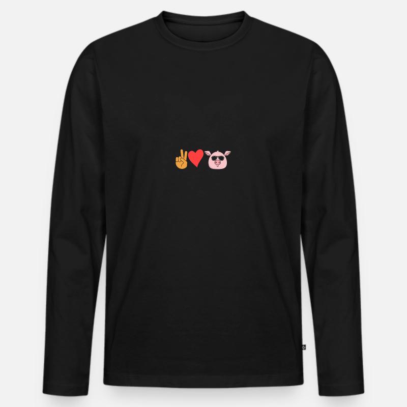 Schwein - Männer Premium Bio Langarmshirt - Schwarz