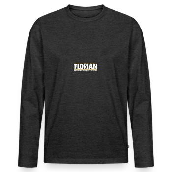 Florian - Männer Premium Bio Langarmshirt - Anthrazit meliert - Vorne - Nico (187cm)