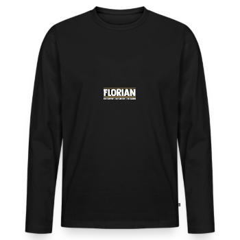 Florian - Men's Premium Organic Long Sleeve Shirt - black - Front - Nico (187cm)