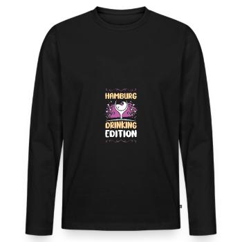 Hamburg Party Holiday - Men's Premium Organic Long Sleeve Shirt - black - Front - Nico (187cm)