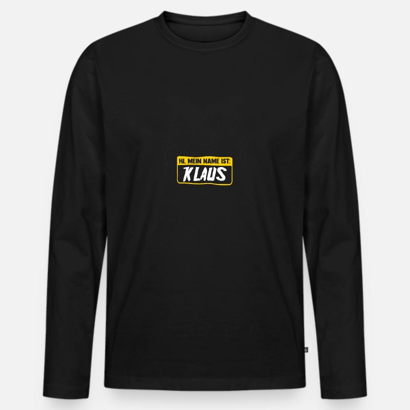 Klaus - Männer Premium Bio Langarmshirt - Schwarz
