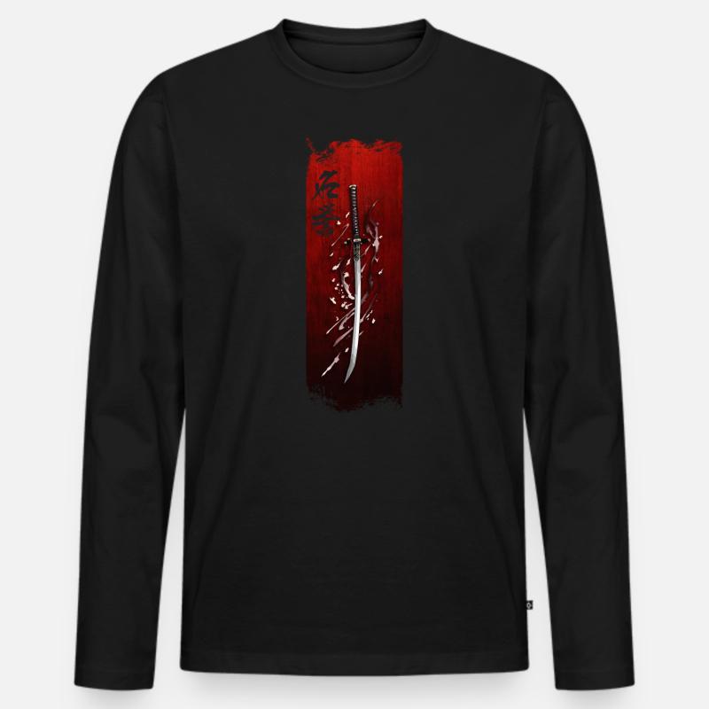 Ehrenhafte Klinge: Samurai's Oath - Männer Premium Bio Langarmshirt - Schwarz