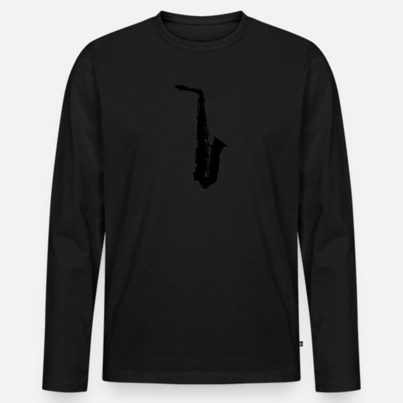 Saxophon - Männer Premium Bio Langarmshirt - Schwarz