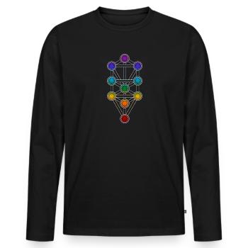 Baum des Lebens Sephiroth Chakra Kabbala Matrix - Männer Premium Bio Langarmshirt - Schwarz - Vorne - Nico (187cm)