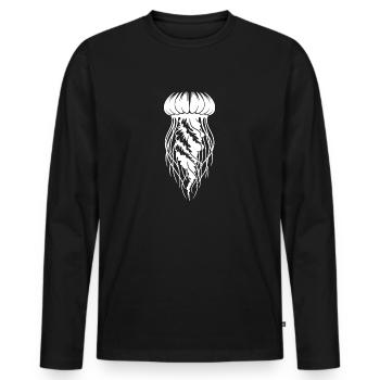 comb jellyfish hovering Medusa - Men's Premium Organic Long Sleeve Shirt - black - Front - Nico (187cm)