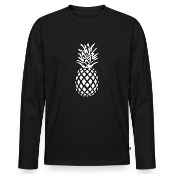 ananas - T-shirt manches longues Premium bio Homme - noir - Devant - Nico (187cm)