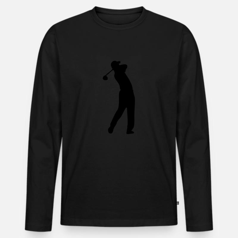 Golf - Männer Premium Bio Langarmshirt - Schwarz