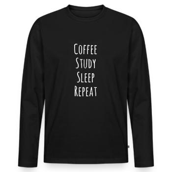 Student student gift gift idea coffee - Men's Premium Organic Long Sleeve Shirt - black - Front - Nico (187cm)
