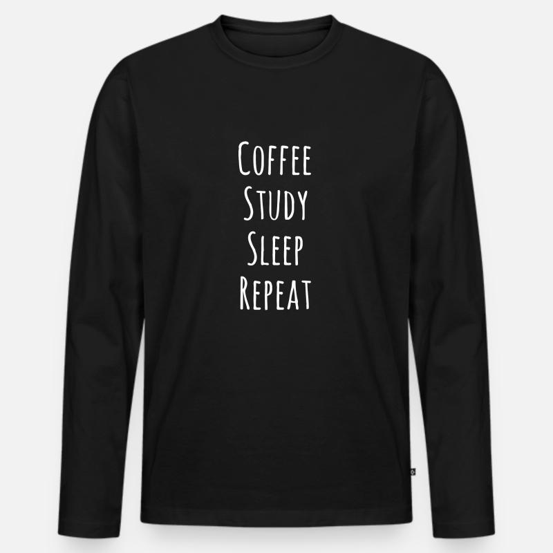 Student Schüler Geschenk Geschenkidee Kaffee - Männer Premium Bio Langarmshirt - Schwarz