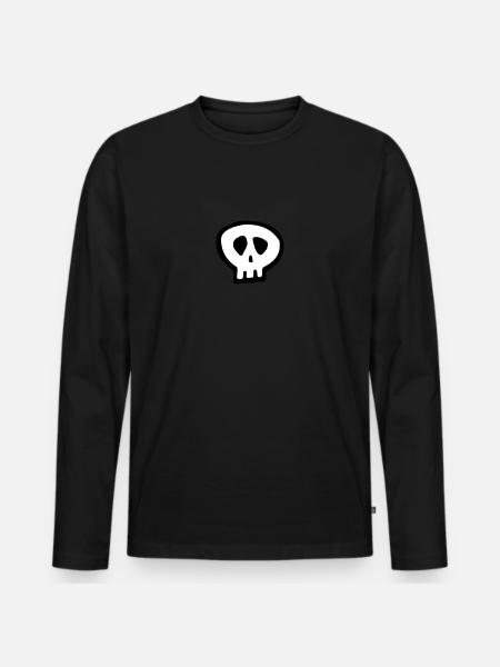 Skull1 (4020V) - Männer Premium Bio Langarmshirt - Schwarz