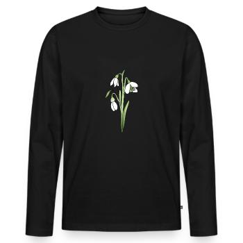 Perce-neige - T-shirt manches longues Premium bio Homme - noir - Devant - Nico (187cm)