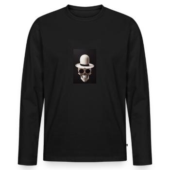 Skull Skull Tattoo Steampunk Mexique - T-shirt manches longues Premium bio Homme - noir - Devant - Nico (187cm)