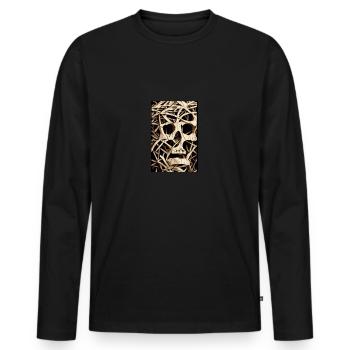 Skull Bone Artwork - Men's Premium Organic Long Sleeve Shirt - black - Front - Nico (187cm)