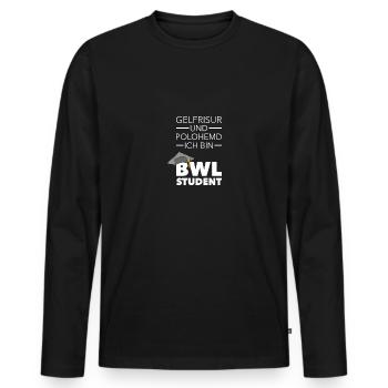BWL Student Bachelor Geschenk - Männer Premium Bio Langarmshirt - Schwarz - Vorne - Nico (187cm)