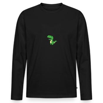 T-Rex - T-shirt manches longues Premium bio Homme - noir - Devant - Nico (187cm)