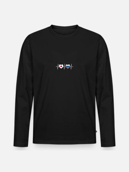 Japan und Russland Russische Fahne Flaggen - Männer Premium Bio Langarmshirt - Schwarz