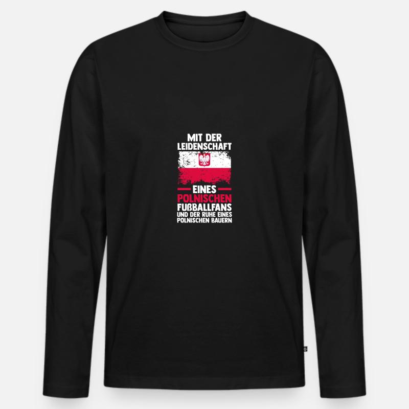 Pole Polnisch Polen - Männer Premium Bio Langarmshirt - Schwarz