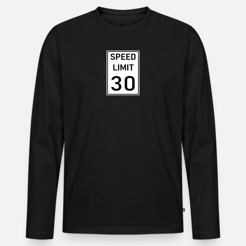 Geschwindigkeitsbegrenzung 30 - Männer Premium Bio Langarmshirt - Schwarz