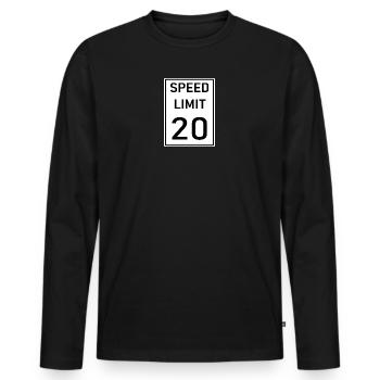 Spped limit - T-shirt manches longues Premium bio Homme - noir - Devant - Nico (187cm)