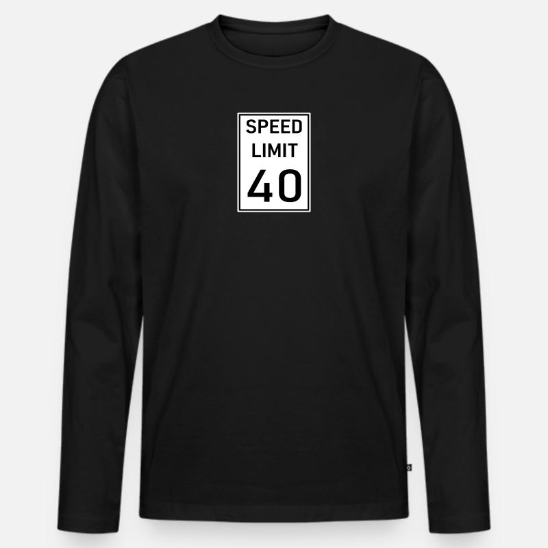 40 - Männer Premium Bio Langarmshirt - Schwarz
